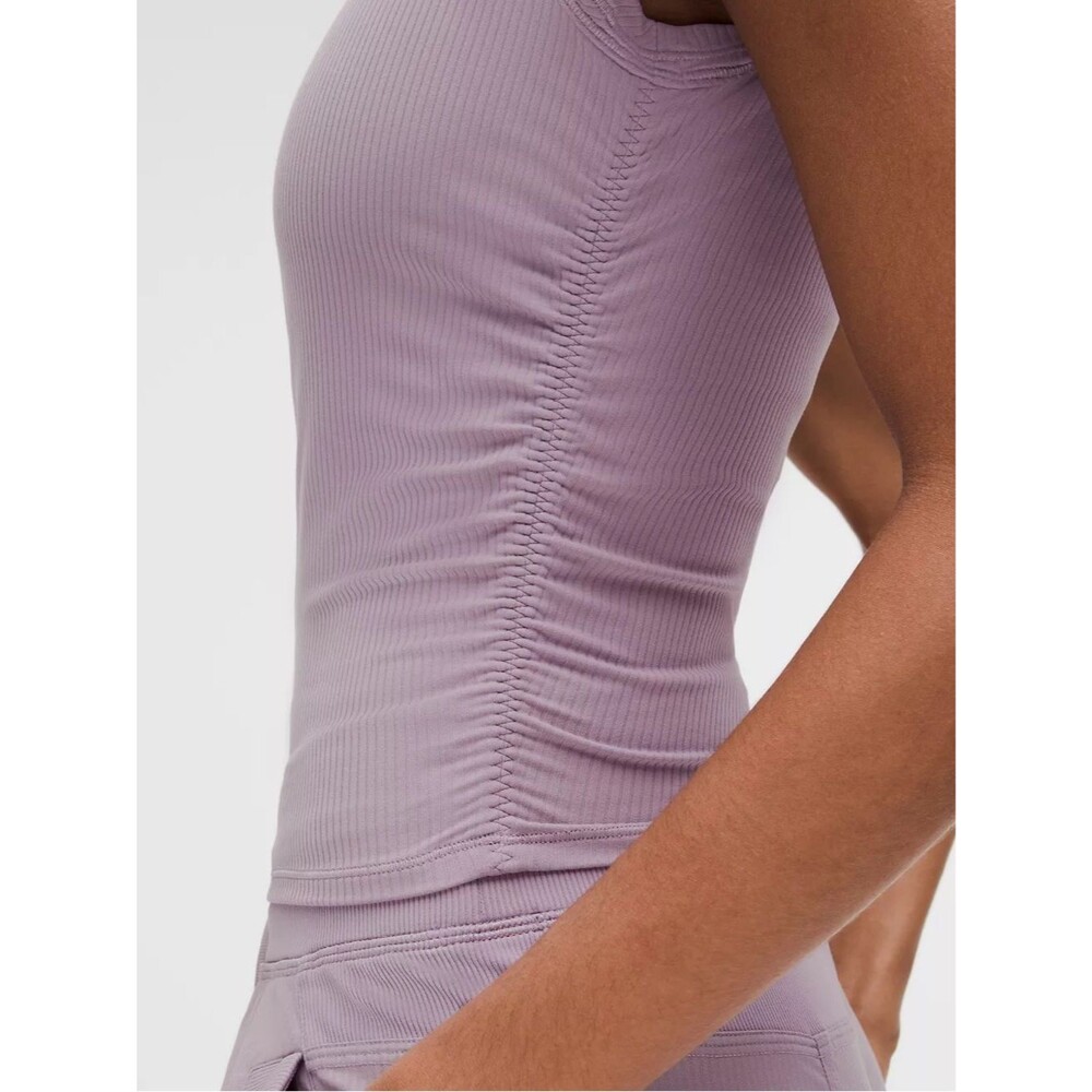 Lululemon Athletica All It Takes Gathered Scoopneck Tee Lotus Lavender 8 NEW - Picture 3 of 6